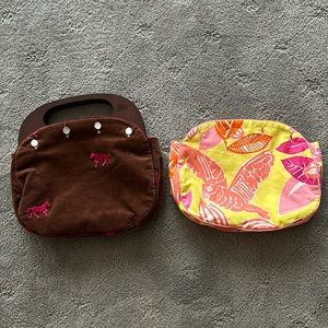 Lily Pulitzer Bermuda purse with wood handles - two reversible covers included!